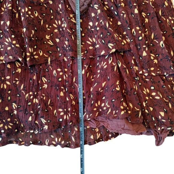 Cleobella Jaslynn Mini Dress | Boho Tiered Burgundy Floral | Size Small 803E - Picture 5 of 11